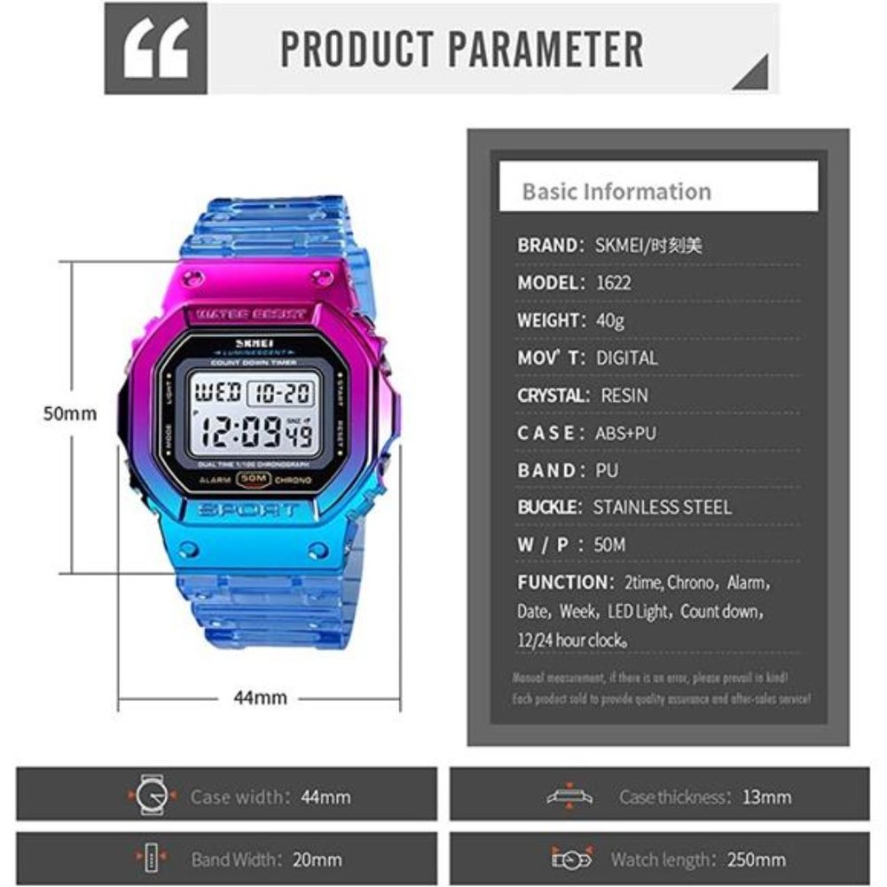 Sport Digital Multi-Function Transparent Women Me… - image 6